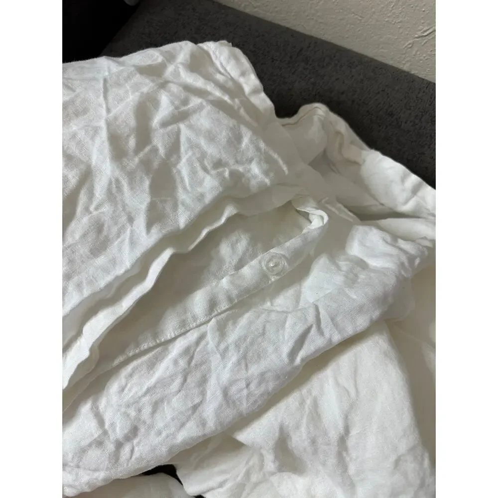 Simple&Opulence 100% Linen Duvet Cover White King
